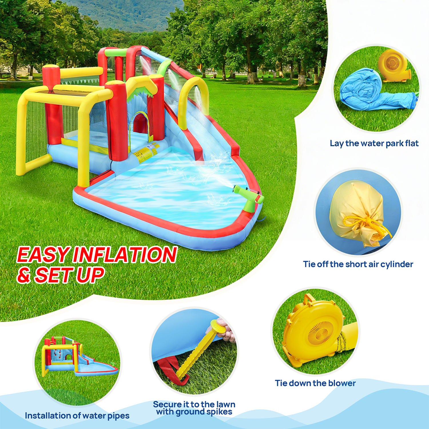 7in1 Inflatable Water Slide Pa - Kids Outdoor Climbing 评论和价格