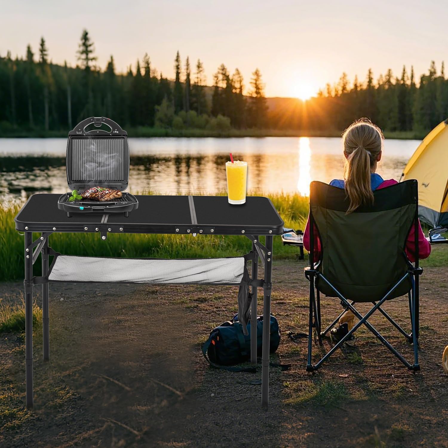 Portable Folding Camping Table - Kids Outdoor Folding Table 评论和价格