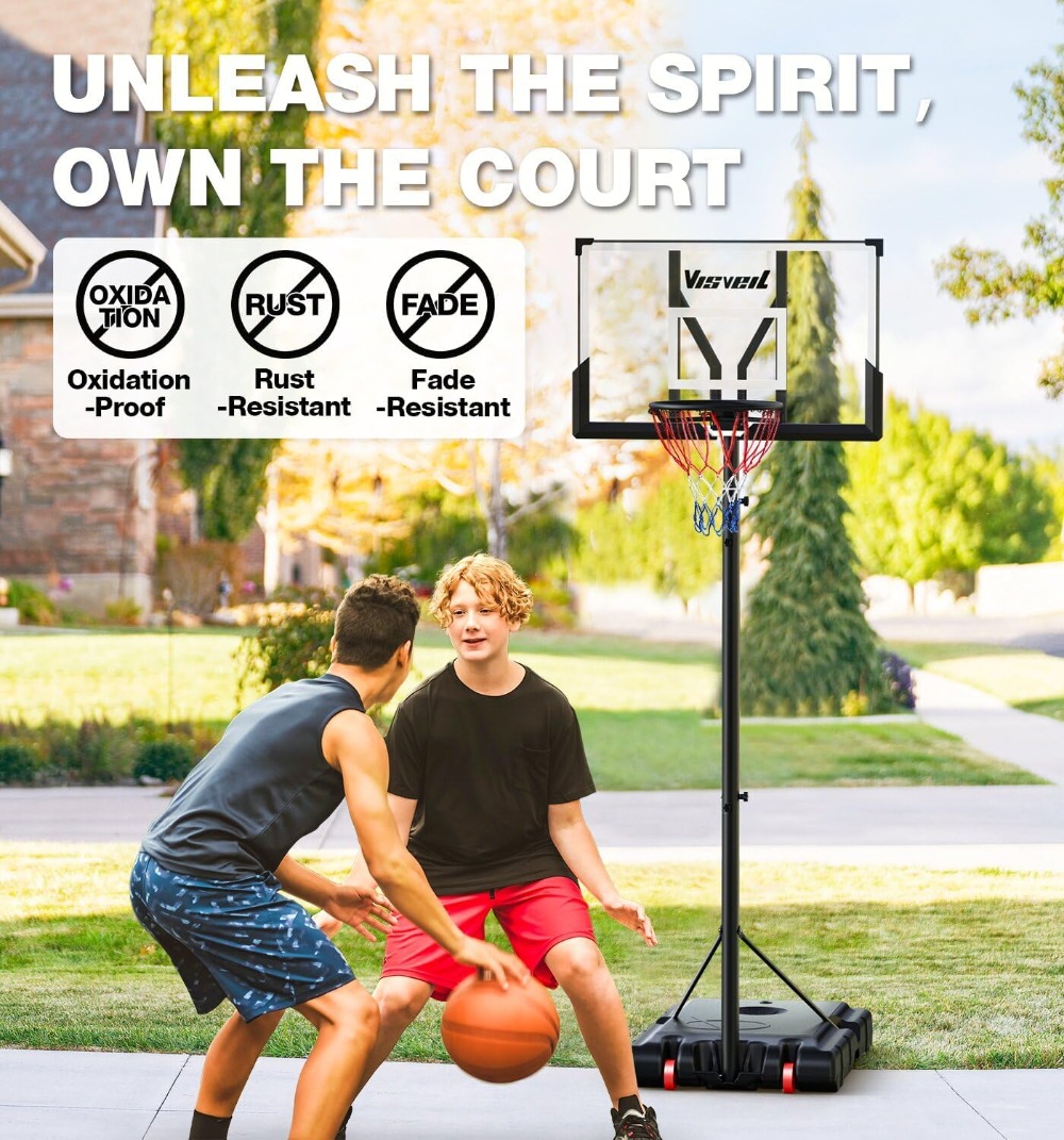 Portable Basketball Hoop, Adju - Kids Outdoor Basketball 评论和价格