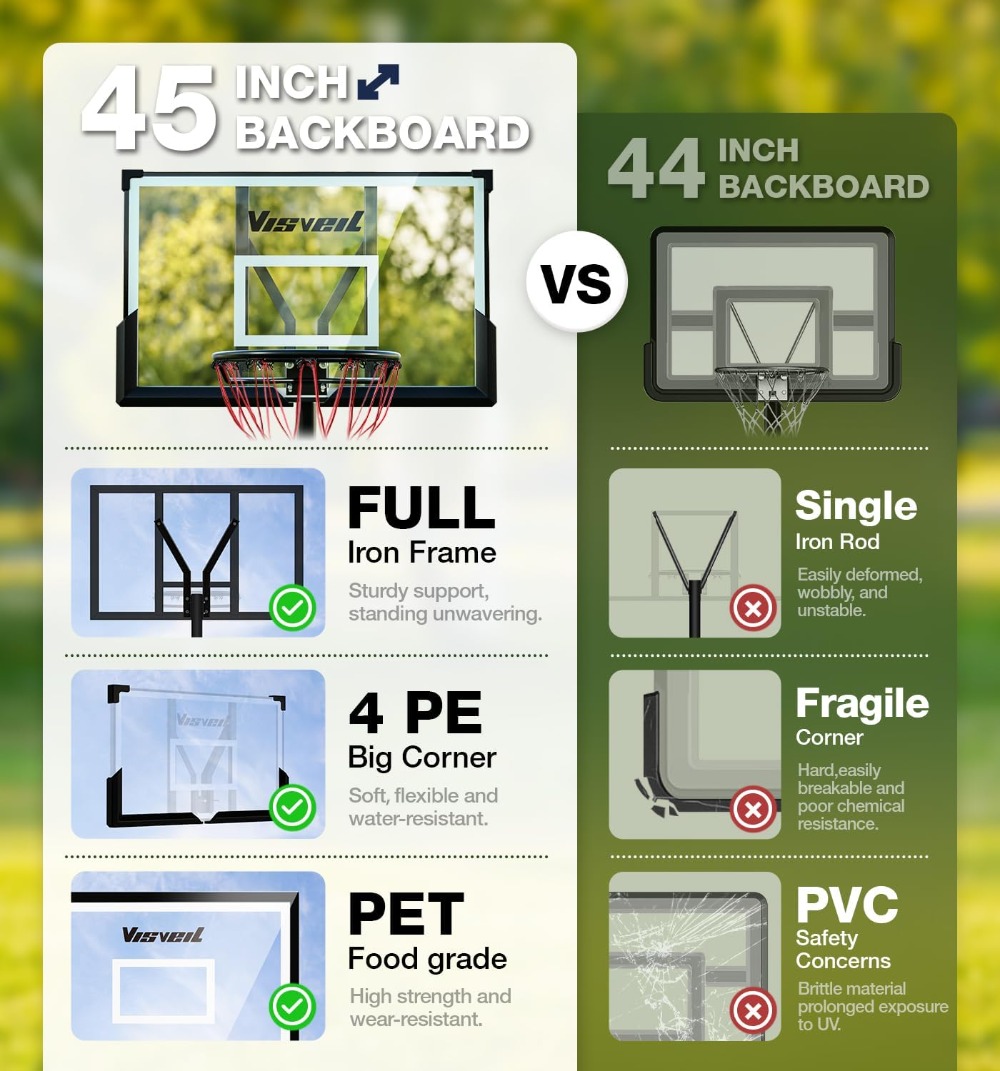 Portable Basketball Hoop, Adju - Kids Outdoor Basketball 评论和价格