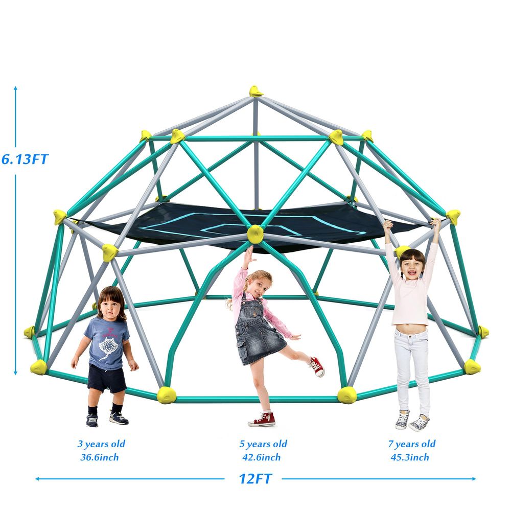 12FT Climbing Dome with Hammoc - Kids Outdoor Dome Climber 评论和价格