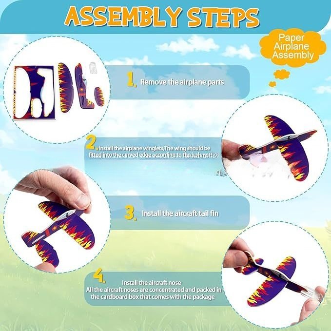 50/100Pcs Foam Glider Plane To - Kids Outdoor Easter Toys 评论和价格