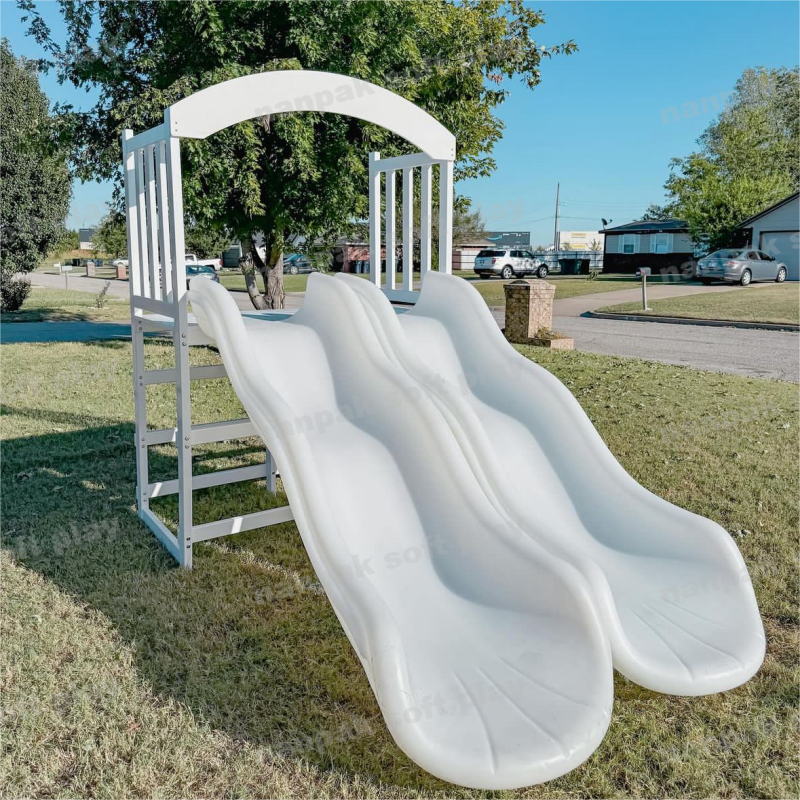 Hot Sale White Double Slide In - Kids Outdoor Furniture Set 评论和价格