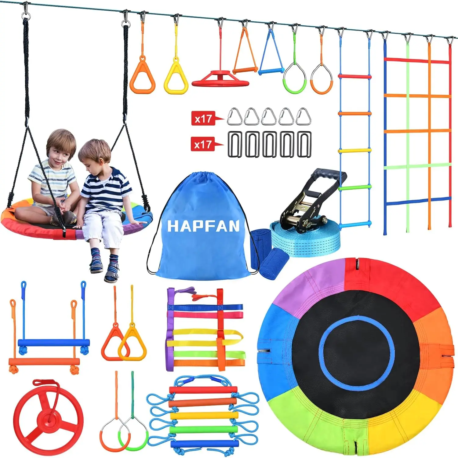 Activity priceHapfan 50 FT Nin - Kids Outdoor Ninja 评论和价格