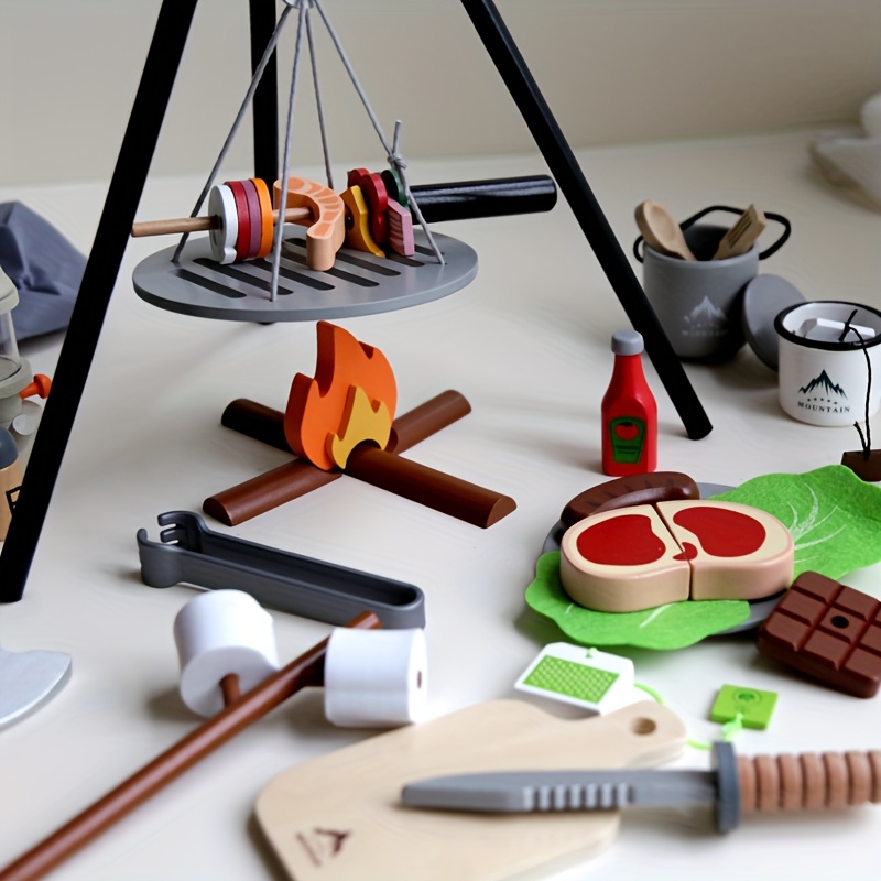 Kids Wooden Camping Toys Set w - Kids Outdoor Kitchen Set 评论和价格