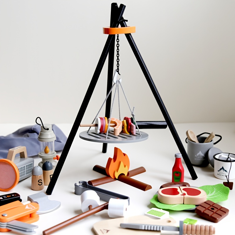 Kids Wooden Camping Toys Set w - Kids Outdoor Kitchen Set 评论和价格