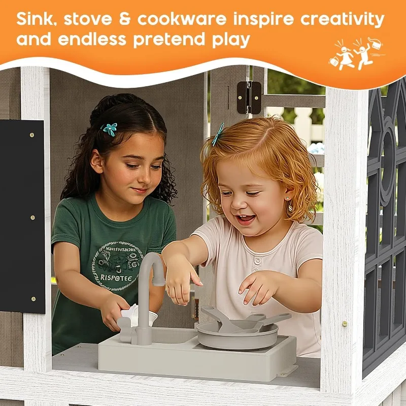 Albott Kids Outdoor Wooden Pla - Kids Outdoor Kitchen Set 评论和价格
