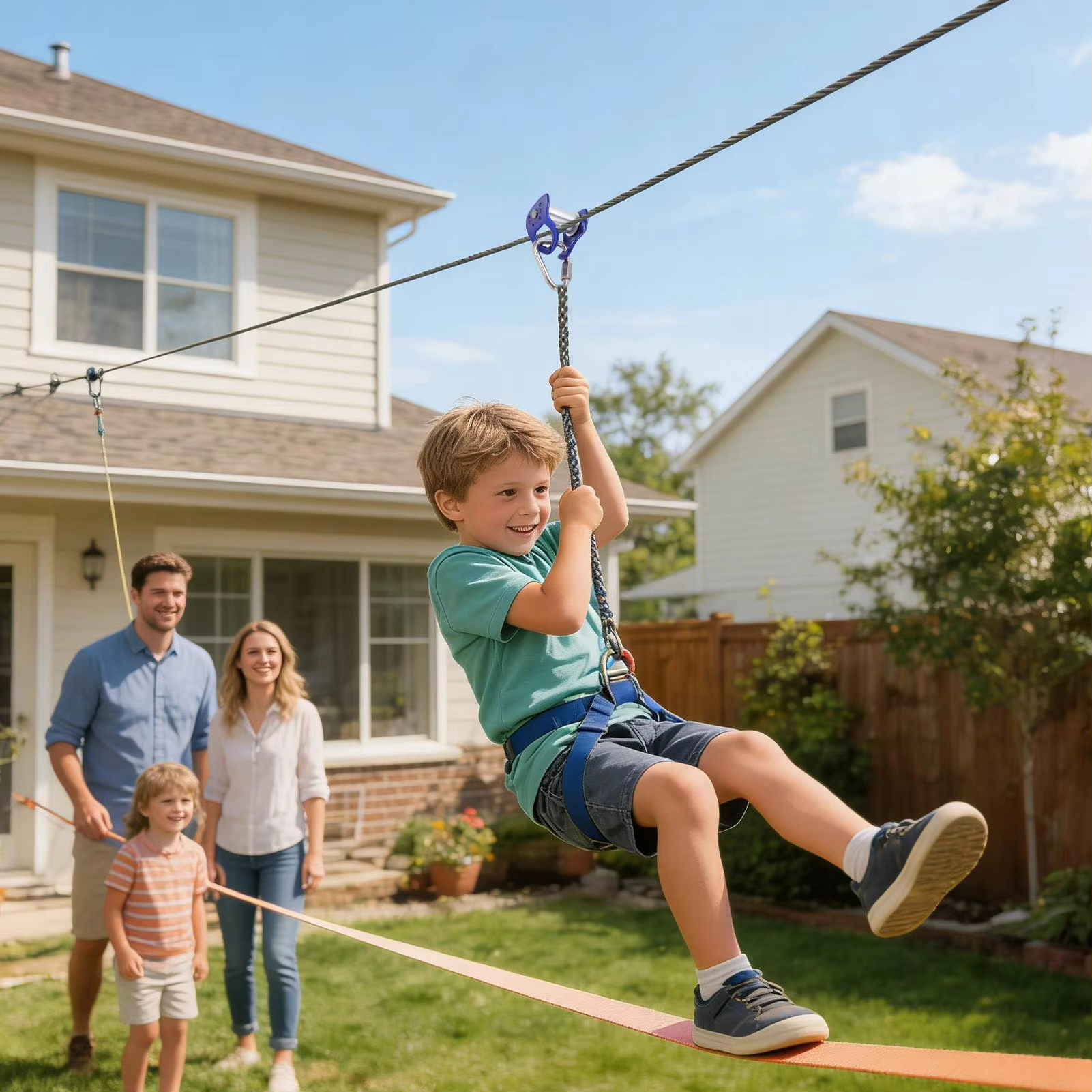 Outdoor 30 KN Zipline Pulley S - Kids Outdoor Furniture Set 评论和价格