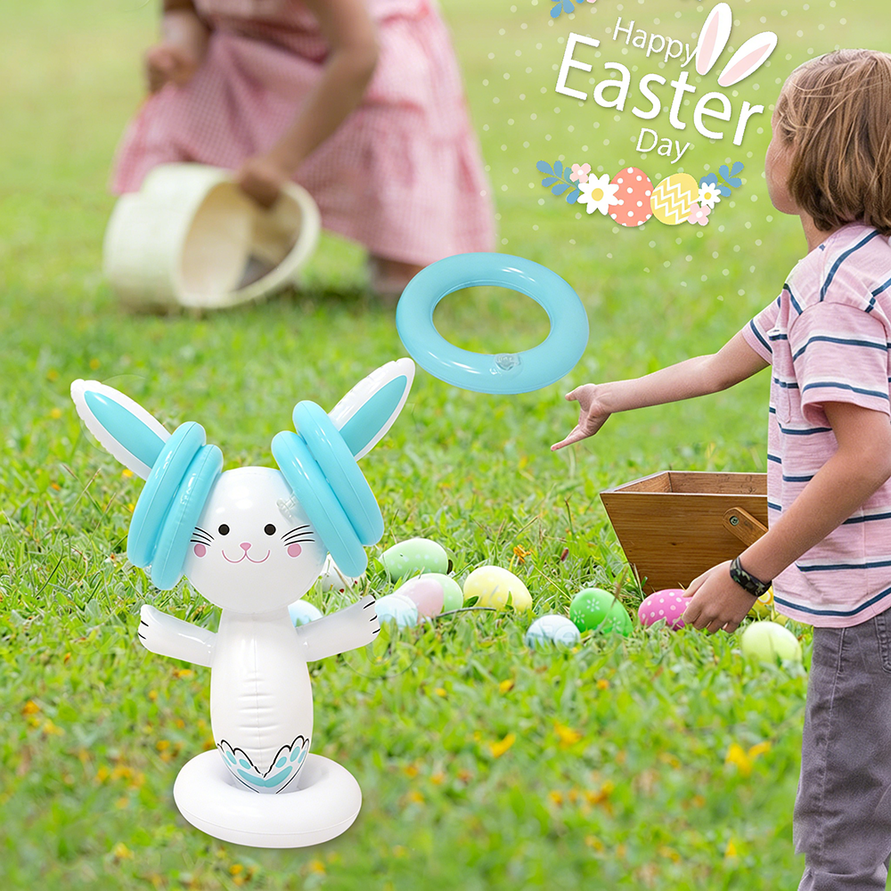 Easter Inflatable Bunny Ring T - Kids Outdoor Games For Party 评论和价格