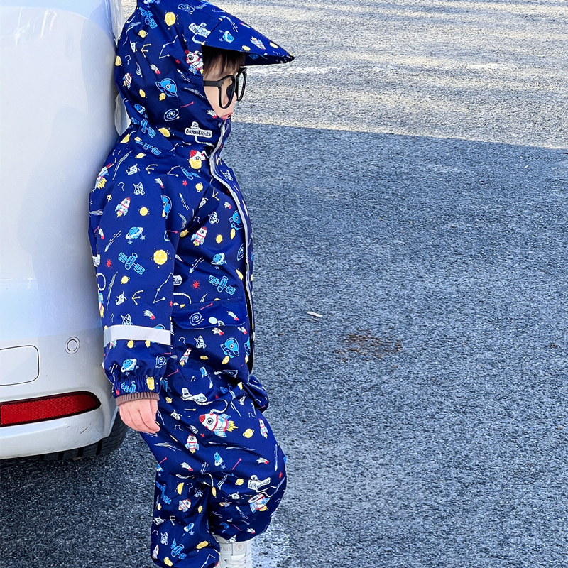 Cartoon Kids One Piece Rain Su - Kids Outdoor Jumpsuit 评论和价格