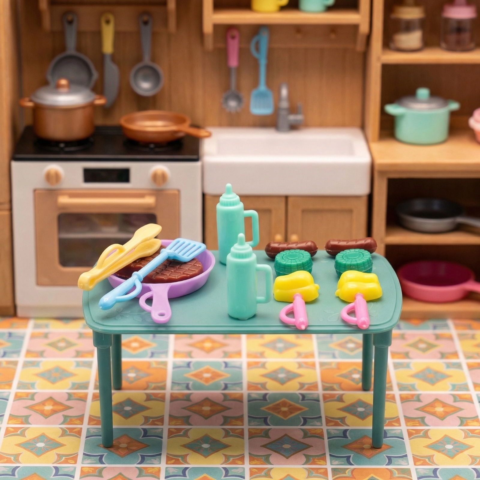 Doll Outdoor BBQ Picnic Playse - Kids Outdoor Grill 评论和价格