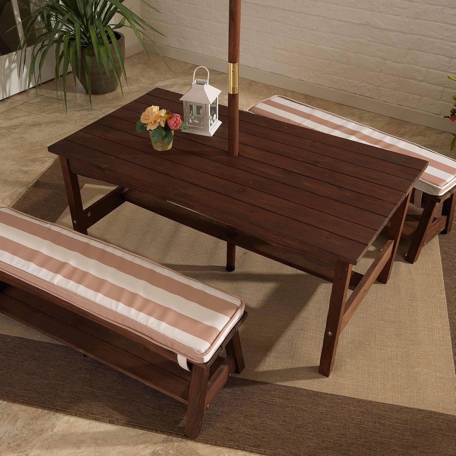 Outdoor Wooden Table & Bench S - Kids Outdoor Furniture Set 评论和价格