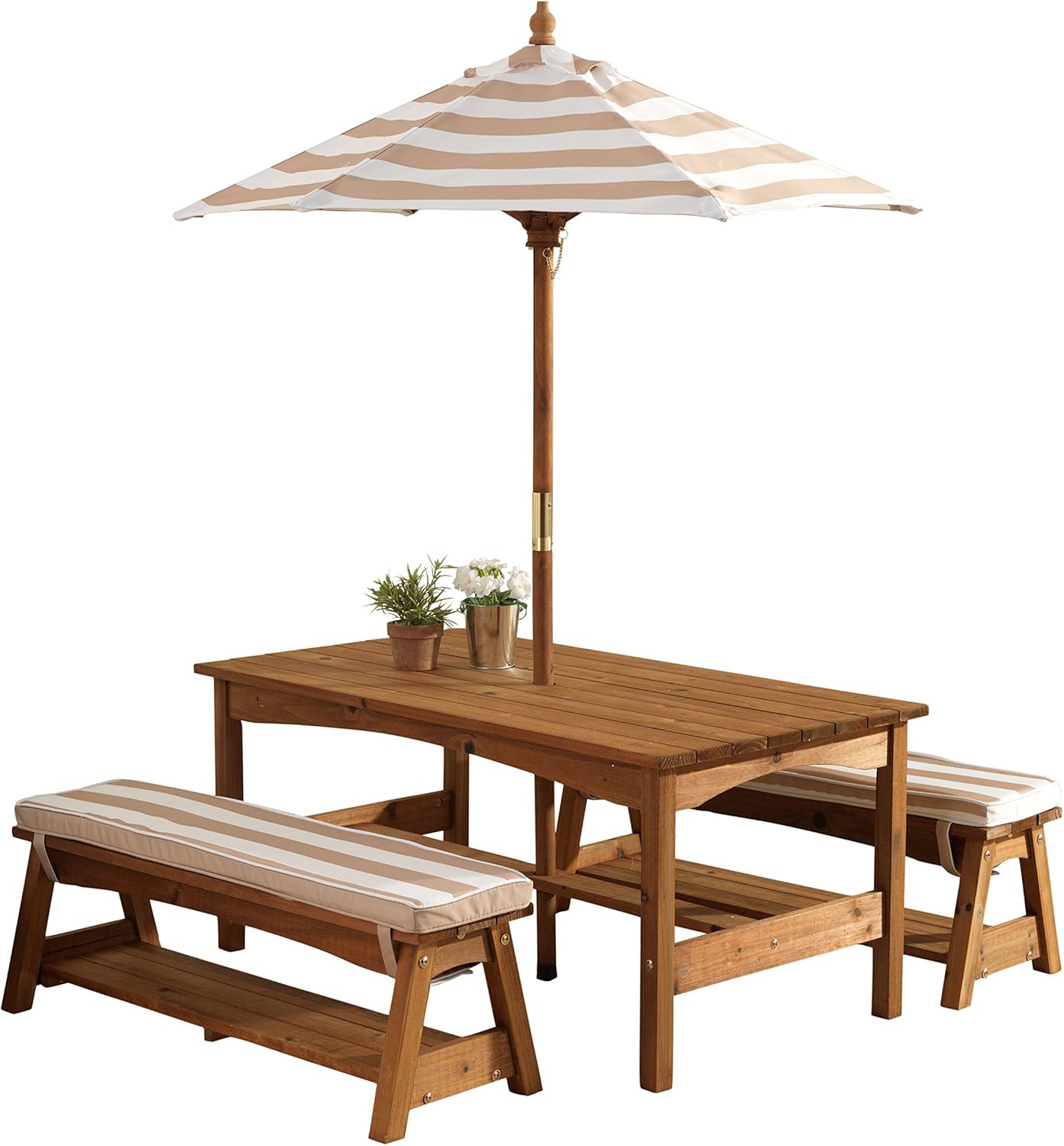 Outdoor Wooden Table & Bench S - Kids Outdoor Furniture Set 评论和价格
