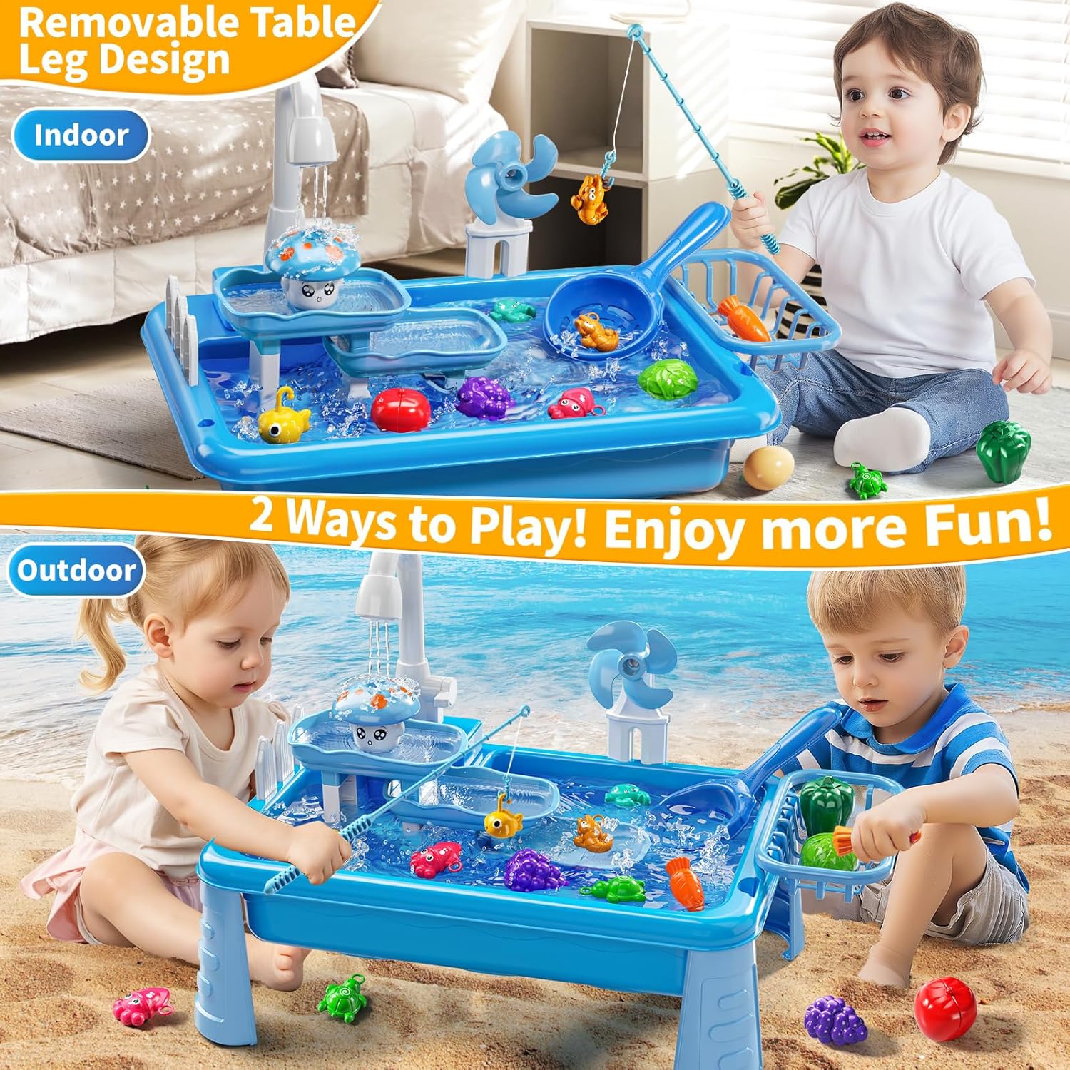 Water Table Play Sink Toy for  - Kids Outdoor Folding Table 评论和价格