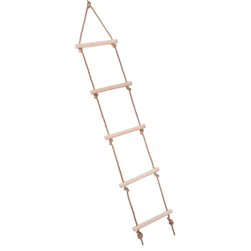 Kids Climbing Wooden Rope Ladd - Kids Outdoor Ninja 评论和价格
