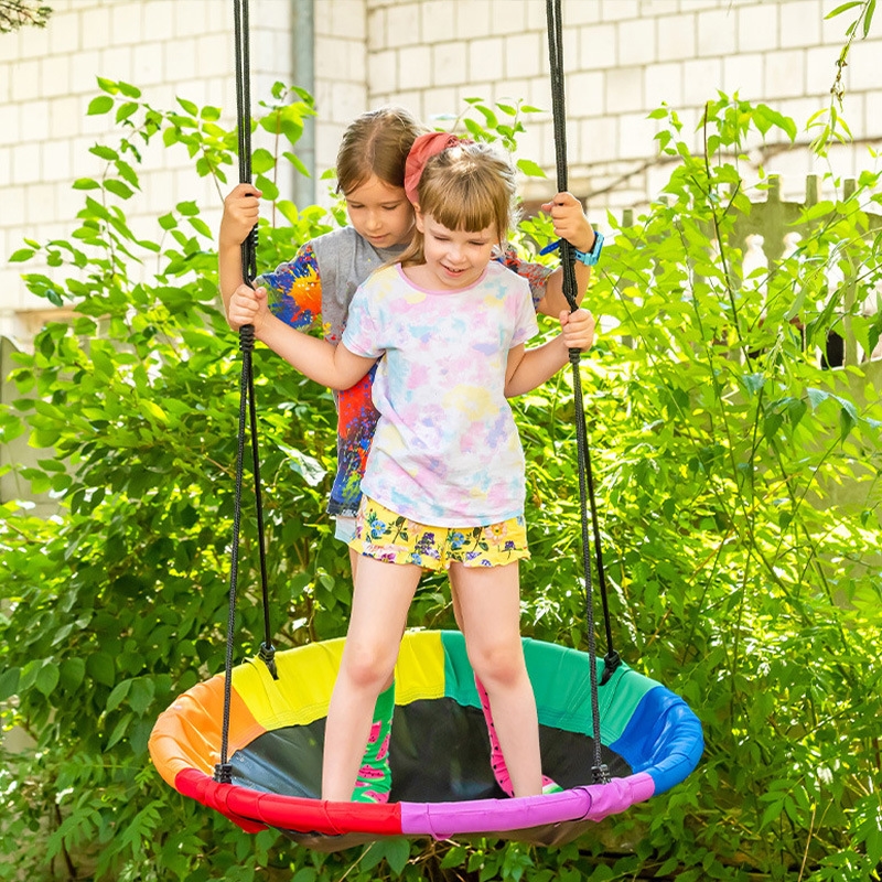Kids Saucer Swing Outdoor Roun - Kids Outdoor Nest Swing 评论和价格