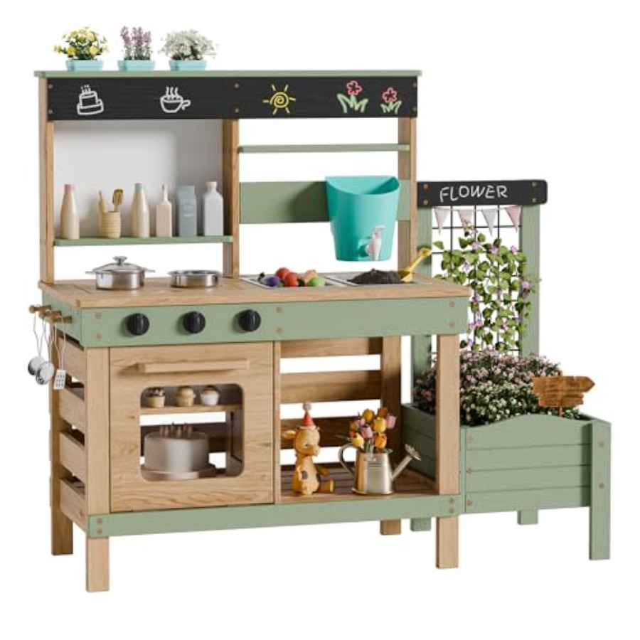 Outdoor kitchen for kids: wood - Kids Outdoor Kitchen Set 评论和价格