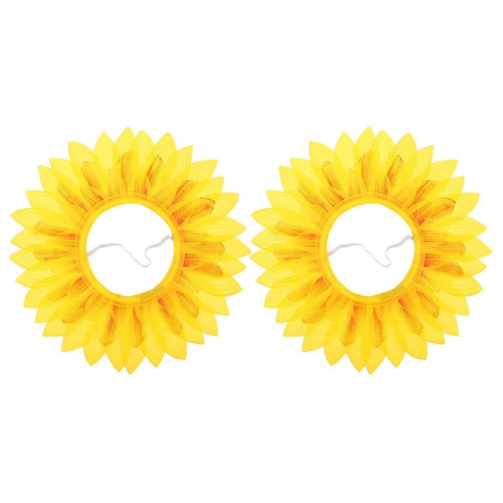 2Pcs Cute Sunflower Headpiece  - Kids Outdoor Zoo 评论和价格