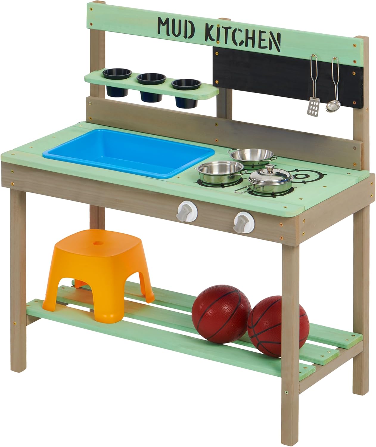 Kid's Wooden Play Kitchen, Out - Kids Outdoor Kitchen Set 评论和价格