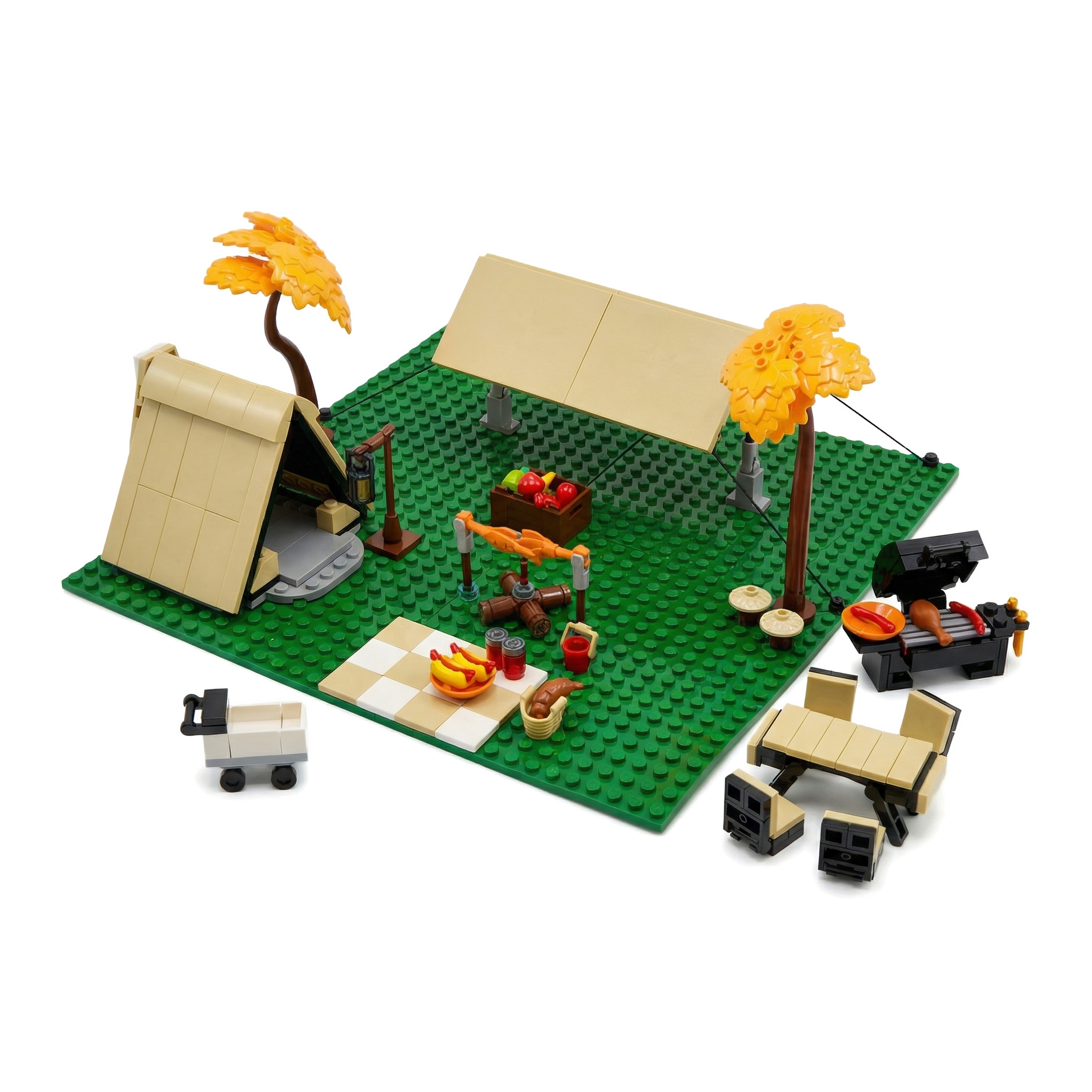 MOC Camping Picnicking Buildin - Kids Outdoor Folding Table 评论和价格