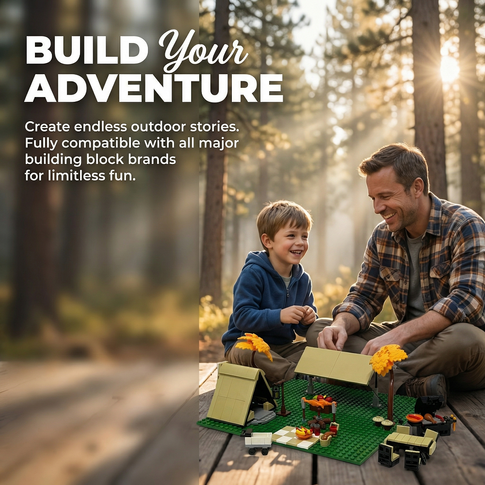 MOC Camping Picnicking Buildin - Kids Outdoor Folding Table 评论和价格