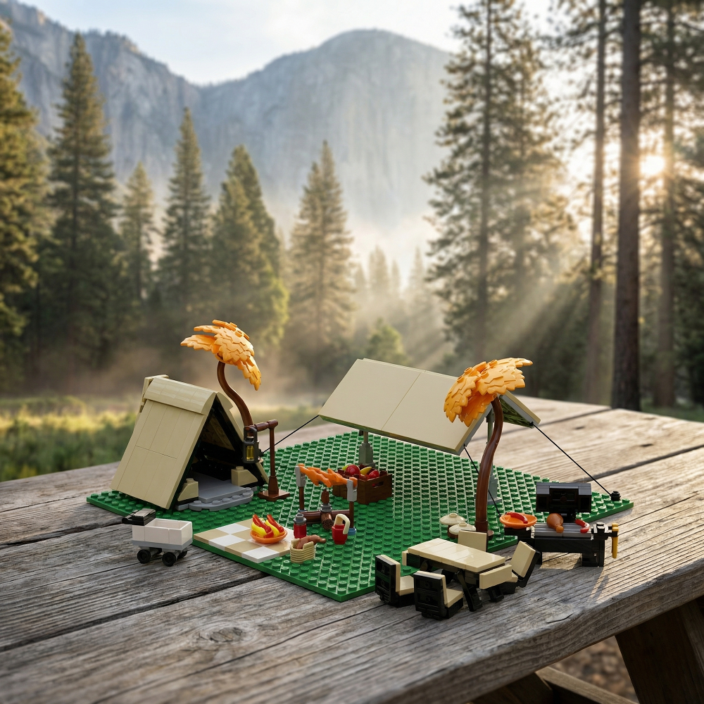 MOC Camping Picnicking Buildin - Kids Outdoor Folding Table 评论和价格
