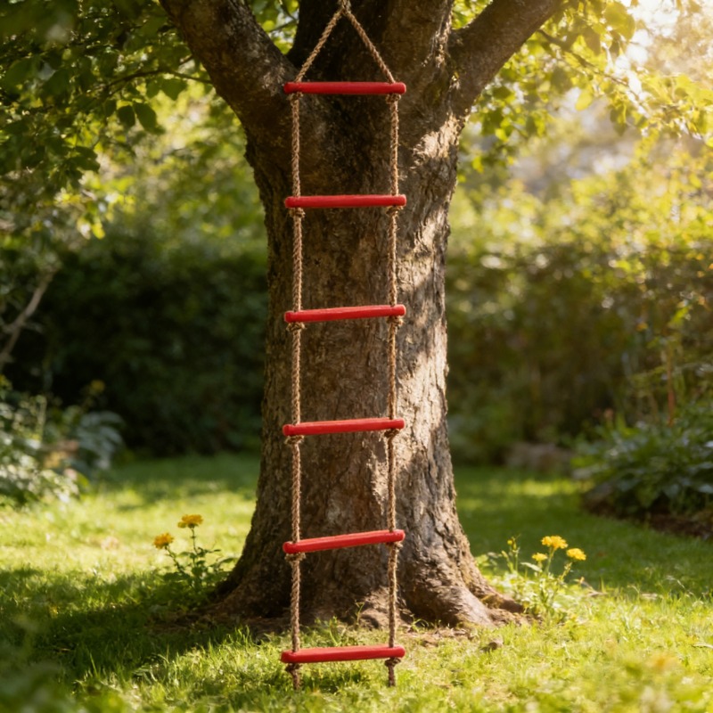 Wooden Rope Ladder Kids Fitnes - Kids Outdoor Ninja 评论和价格