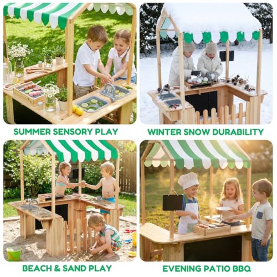 Outdoor playhouse mud kitchen  - Kids Outdoor Kitchen Set 评论和价格