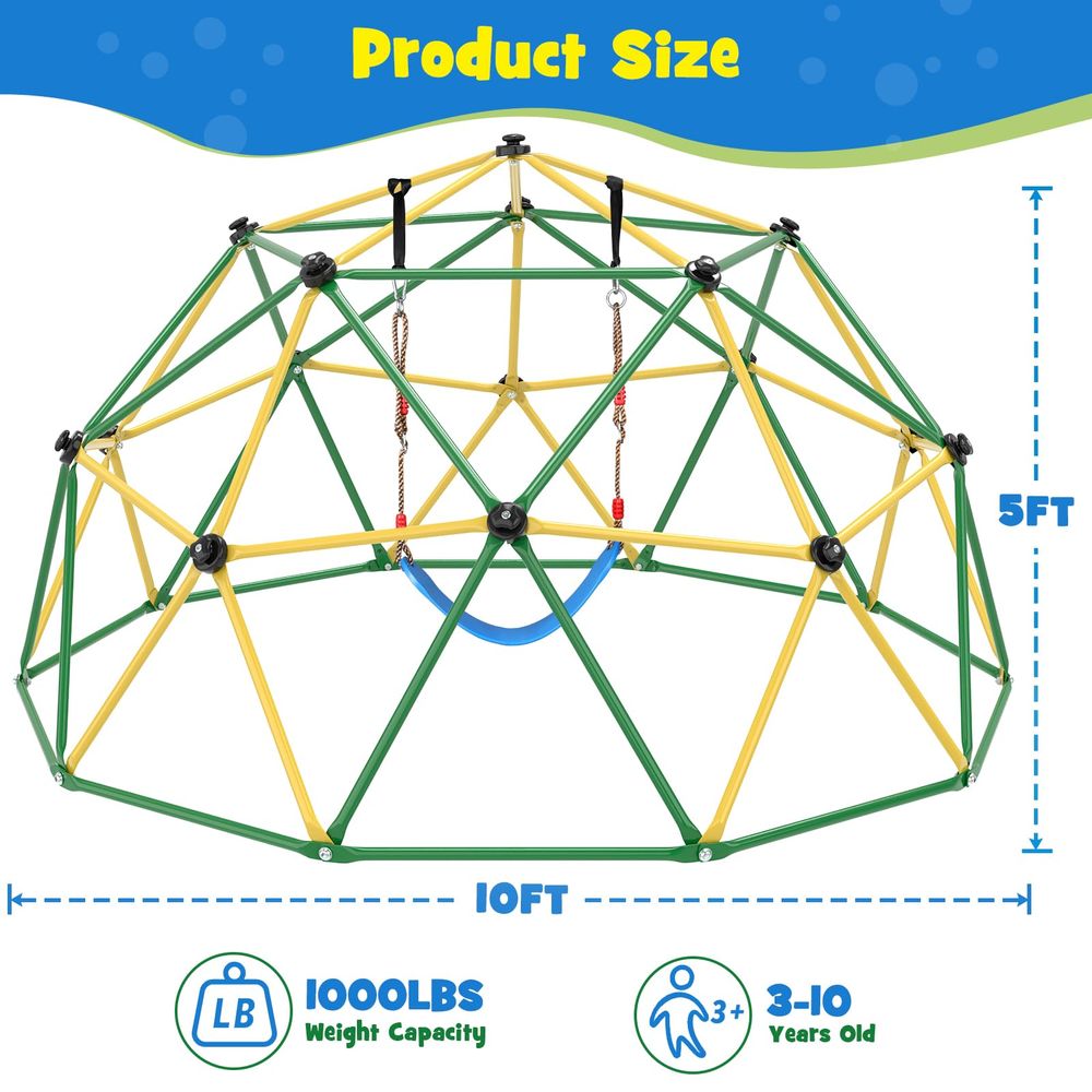 Climbing Dome, 10FT Climber wi - Kids Outdoor Dome Climber 评论和价格