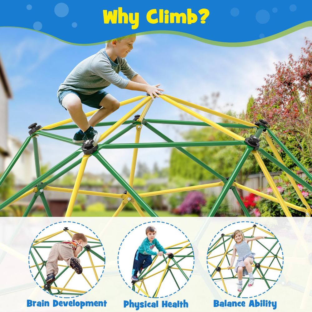Climbing Dome, 10FT Climber wi - Kids Outdoor Dome Climber 评论和价格