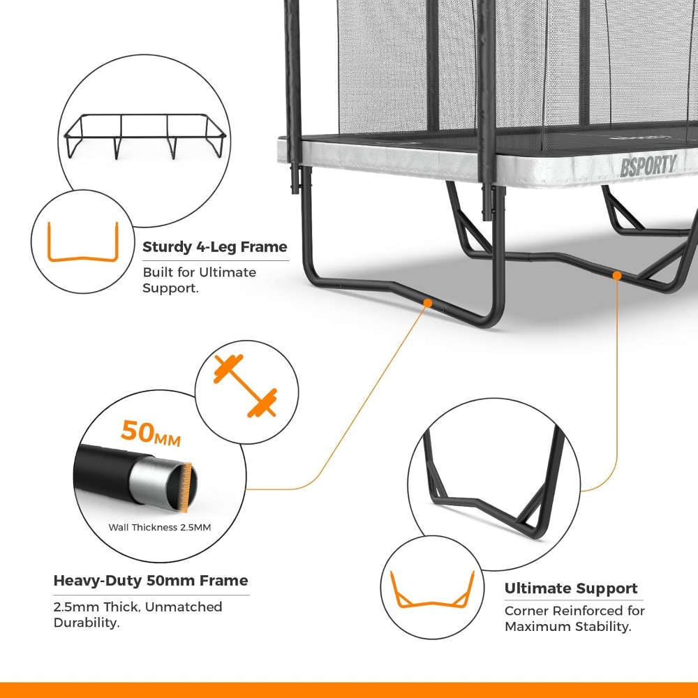 Rectangle Trampoline 1800LBS H - Kids Outdoor Furniture Set 评论和价格