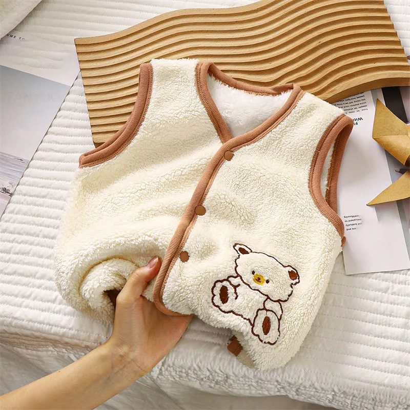 Winter Children Outdoor Plush  - Kids Outdoor Vest 评论和价格